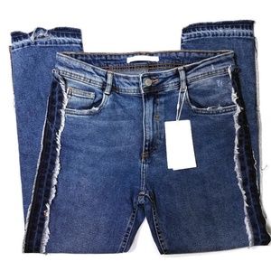 Zara Trafaluc Jeans Destroyed Distressed DropHem 6